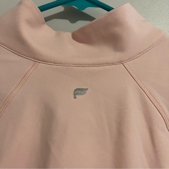Fabletics Blush Pink Zip-Up Jacket zip pockets thumb holes 1X Athletic Trinity - Picture 4 of 11